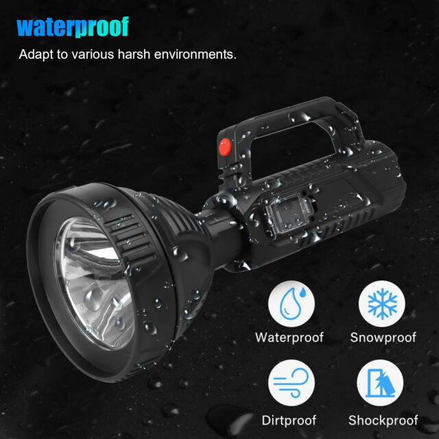 Rechargeable LED Searchlight Portable Super Bright Handheld Spotlight Flashlight