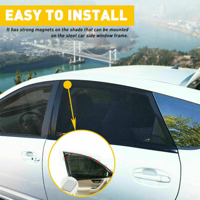 4X Magnetic Car Window Sun Shade Cover Mesh Side Front Rear Shield UV Protection