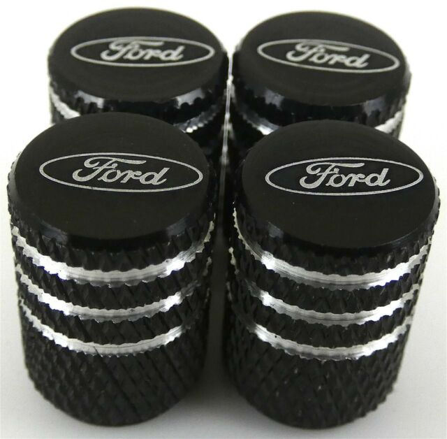 4x Ford Tire Valve Stem Caps For Car, Truck Universal Fitting (Black)