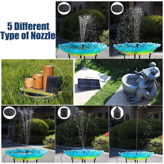 Solar Power Fountain Submersible Floating Water Pump Bird Bath Pond Garden Decor