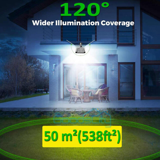 Solar LED Street Light Motion Sensor Remote Control Garden Outdoor Wall Lamp A+