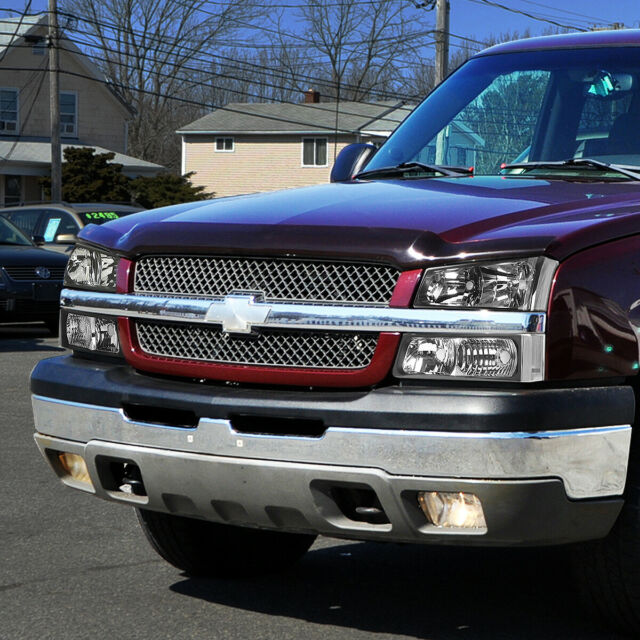 For 03-06 Chevy Silverado avalanche headlight signal bumper lamp black/clear