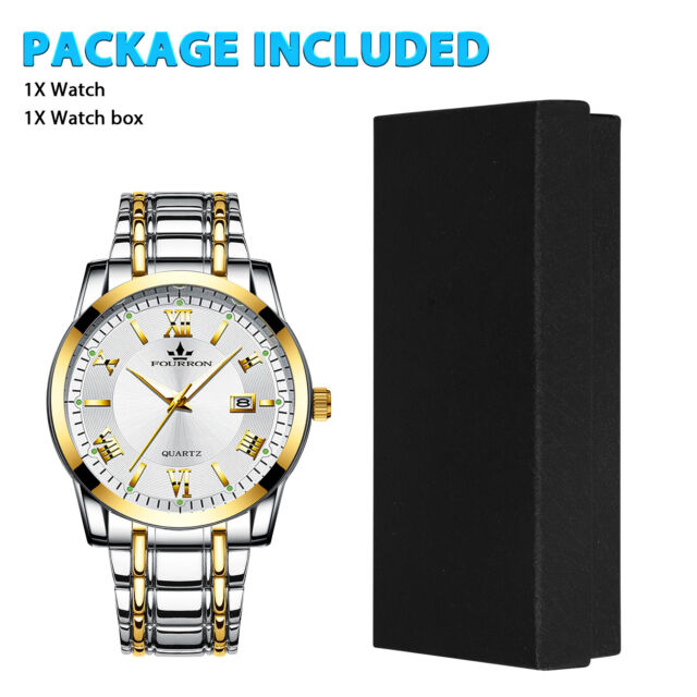 Waterproof Men Watch Stainless Steel Classic Quartz Luminous Business Wristwatch