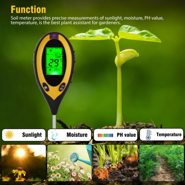 4 in 1 PH Tester Soil Water Moisture Light Test Meter for Garden Plant Seeding