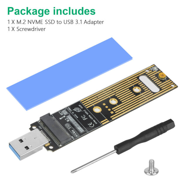 M.2 NVME SSD to USB 3.1 Adapter Hard Drive for PCIe NVMe Based M Key B+M Key SSD