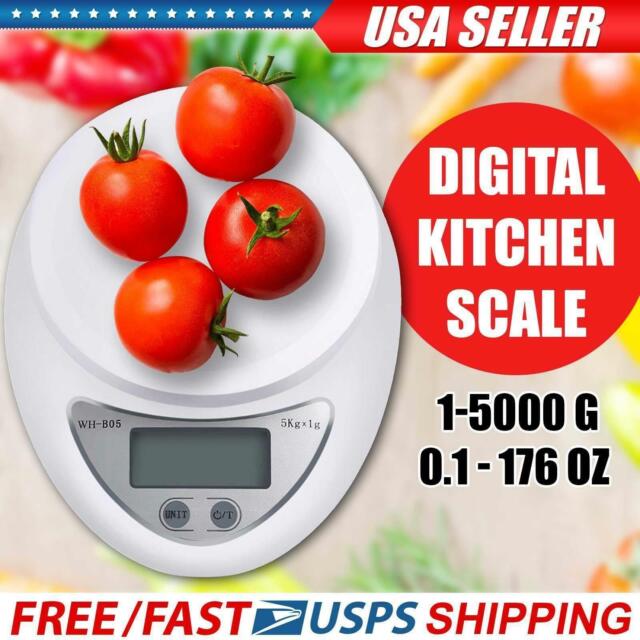 5kg 5000g/1g Digital Kitchen Food Diet Electronic Weight Balance Scale + Manual