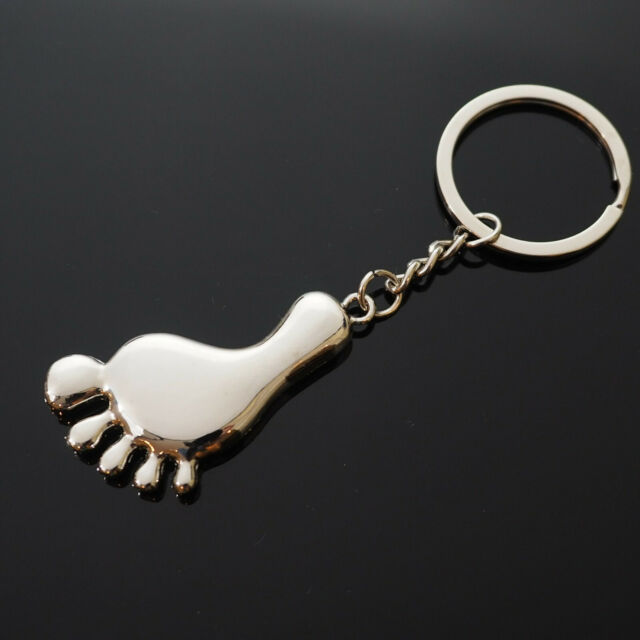 Bigfoot Sasquatch Yeti Big Foot Toes Keychain Key Chain Silver Metal Charm Gift