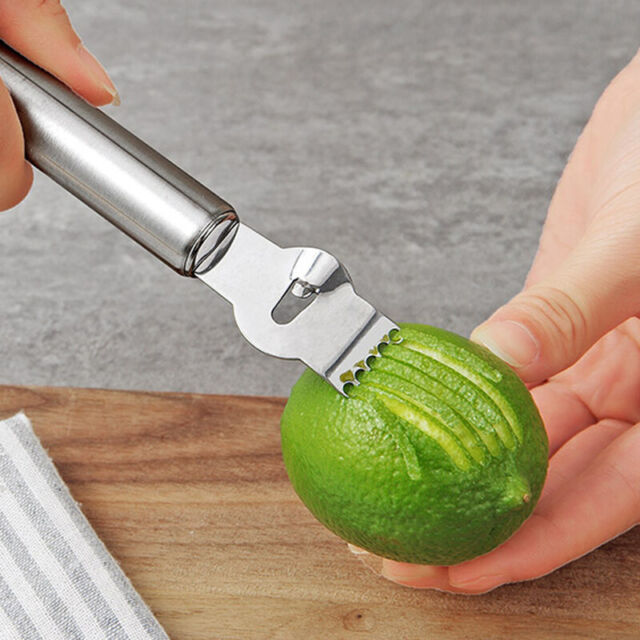 Lemon Orange Zester Citrus Grater Stainless Steel Lime Zest Garnish Curls Swirls