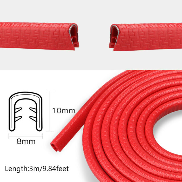 Red 120" U Shape Rubber Seal Car Door Edge Guard Molding Trim Protectors Strip