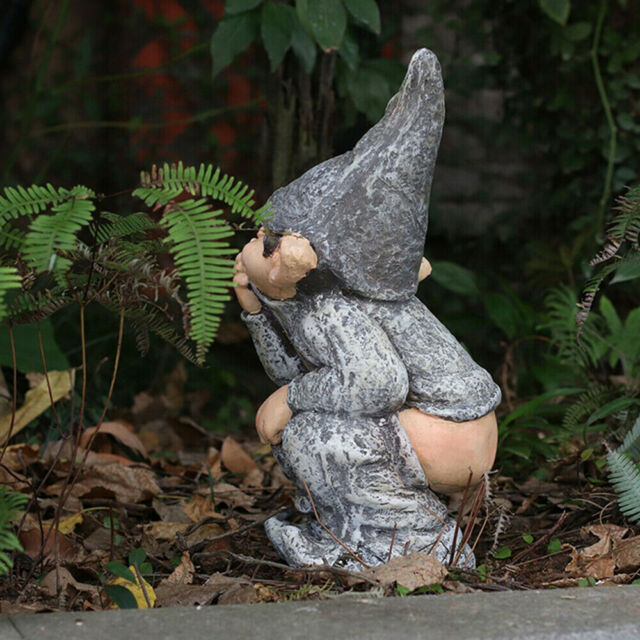 Outdoor Yard Garden Funny Resin Naughty Gnome Statue Decoration Craft Decor 🎈