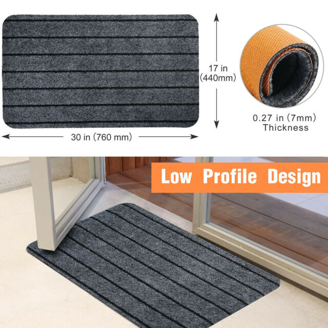 2-Pack Door Floor Mat Indoor Outdoor Rug Entryway Welcome Mats w/ Rubber Backing