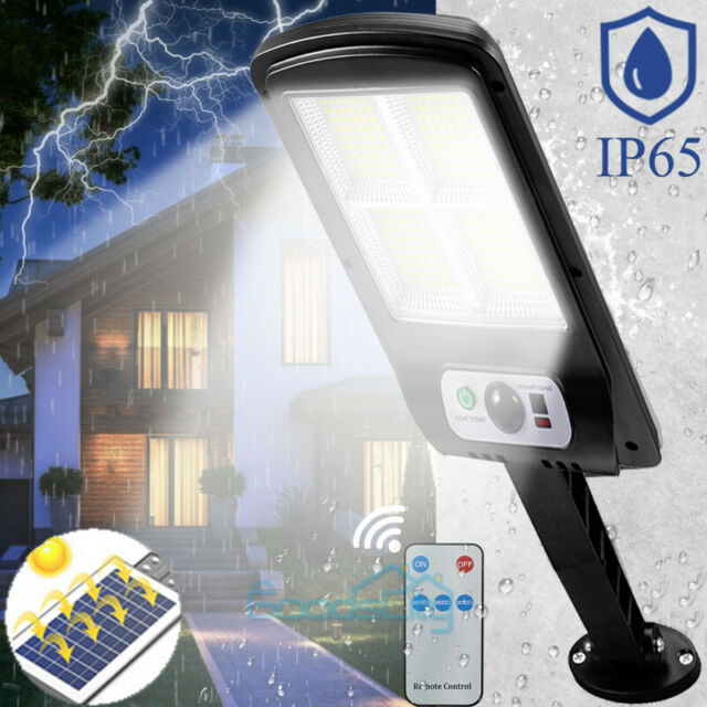 Solar LED Street Light Motion Sensor Remote Control Garden Outdoor Wall Lamp A+