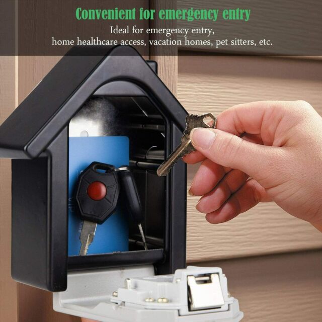 4 Digit Combination Key Lock Box Wall Mount Safe Security Storage Case Organizer