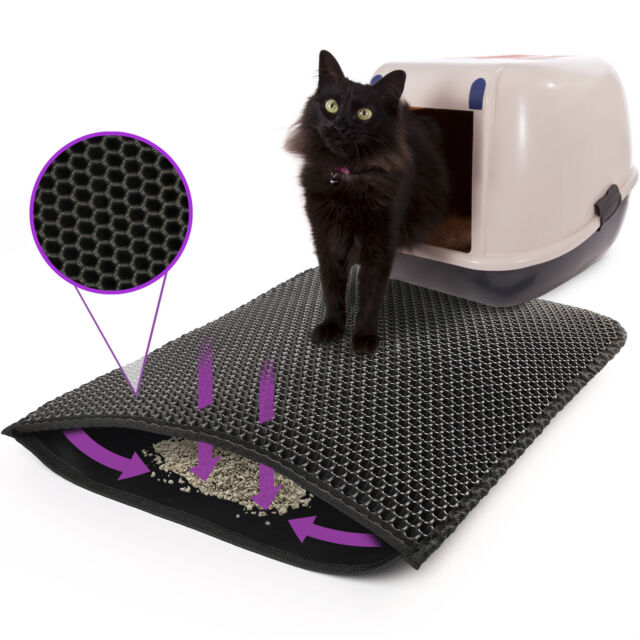 Kitty Cat Litter Mat Trapping Honeycomb Double Layer Design Waterproof 24x15''