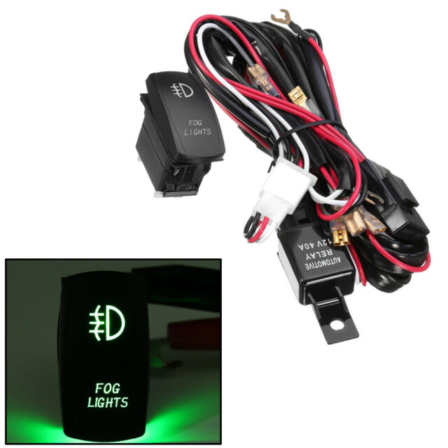 Universal Wiring Kit LED Fog Light Driving Lamp Wiring Harness Fuse Switch Relay