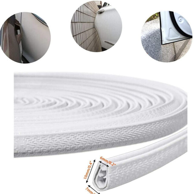 10Ft Car Door Edge Guard Moulding Trim Rubber Seal Strip Scratch Protector White