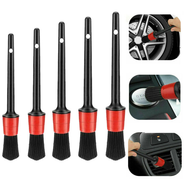 6Pcs Car Detail Brush Wash Auto Detailing Cleaning Kit Engine Wheel Brushes Set