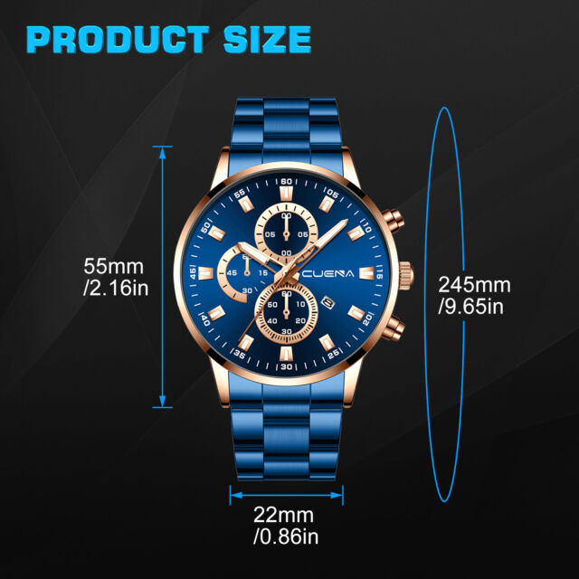 CUENA Waterproof Men Watch Relojes De Hombre Stainless Steel Quartz Classic Gift