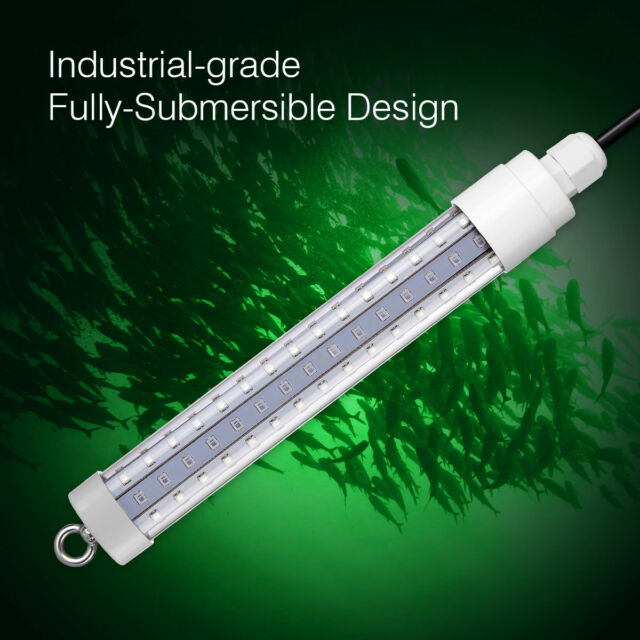 Green 12V LED Underwater Submersible Fishing Light Night Crappie Shad Squid Lamp