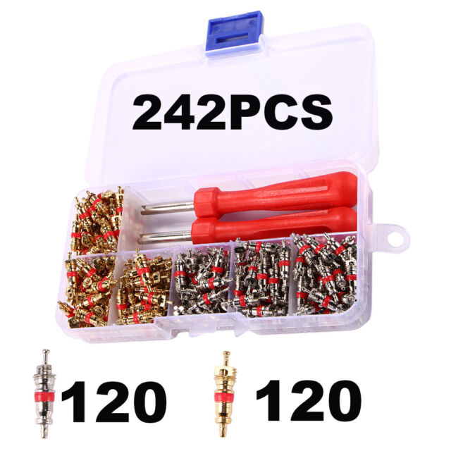 Quality 242pcs R134A Valve Cores + Remover Tool Kit For Car A/C Air Conditioning