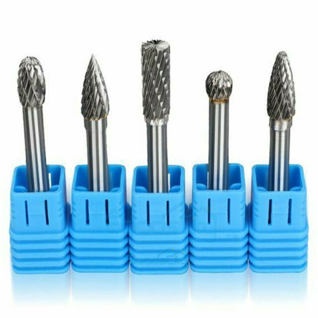 1/4'' Double Cut Tungsten Steel Carbide Rotary Burr Die Grinder Shank Bit Set US