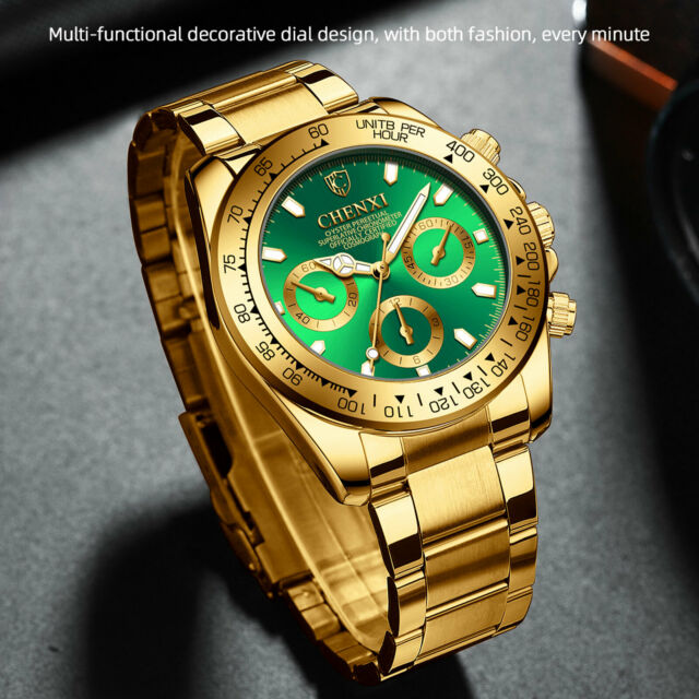 Men's Watches Relojes De Hombre Gold Stainless Steel Quartz Classic Luxury Dial