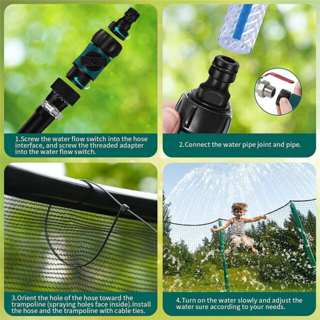 Trampoline Sprinkler Water Spray Kids Outdoor Summer Fun Backyard Waterpark Game