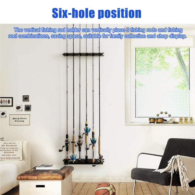 Fishing Rod Rack Vertical Holder Horizontal Wall Mount Boat Pole Stand Storage