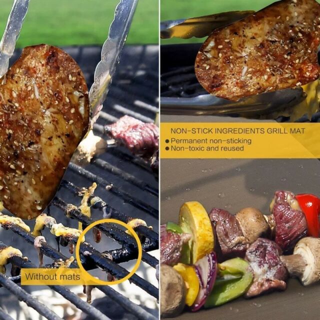 Easy BBQ Grill Mat Copper Pad Non Stick Barbecue Bake Cooking Mat Chef Reusable