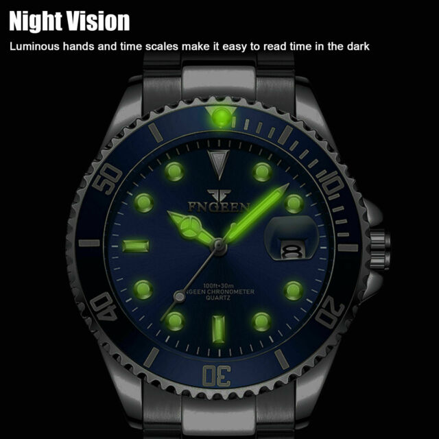 Waterproof Men's Watch Classic Stainless Steel Quartz Business Luminous Bracelet