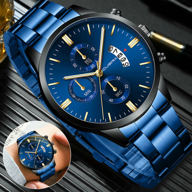 Waterproof Men Watch Relojes De Hombre Stainless Steel Quartz Classic Wristwatch