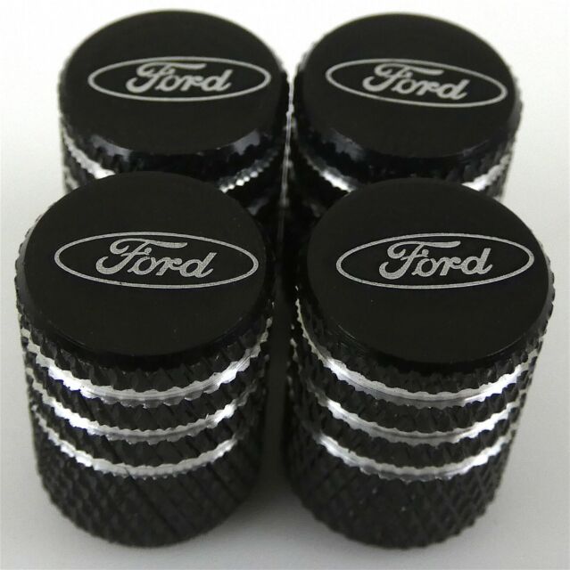 4x Ford Tire Valve Stem Caps For Car, Truck Universal Fitting (Black)