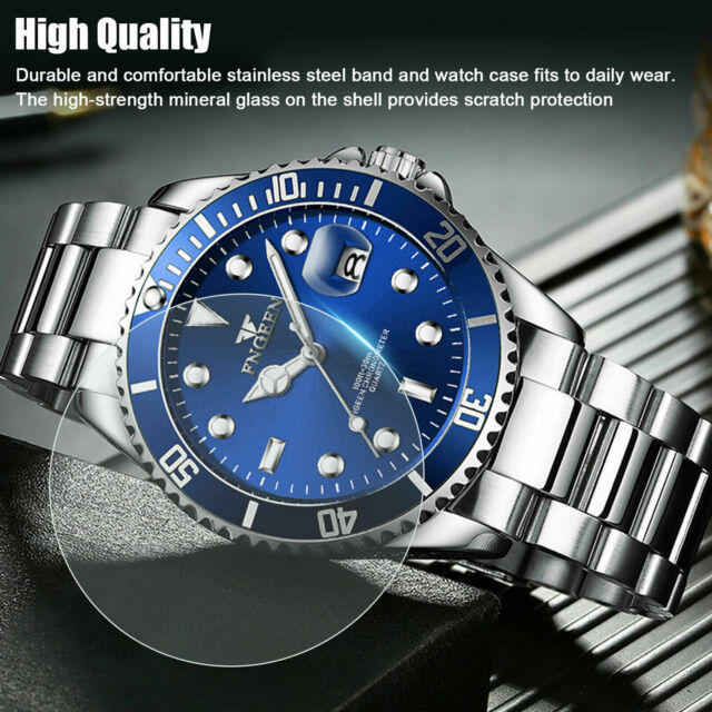 Waterproof Men's Watch Classic Stainless Steel Quartz Business Luminous Bracelet