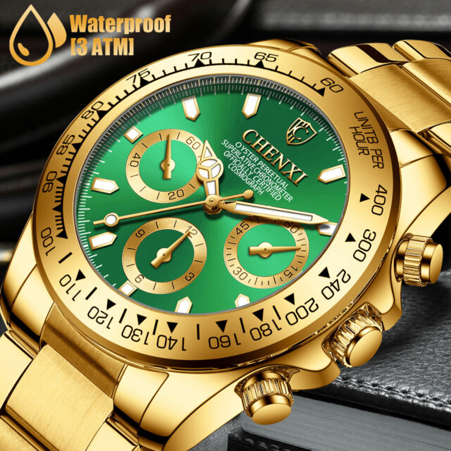 Men's Watches Relojes De Hombre Gold Stainless Steel Quartz Classic Luxury Dial