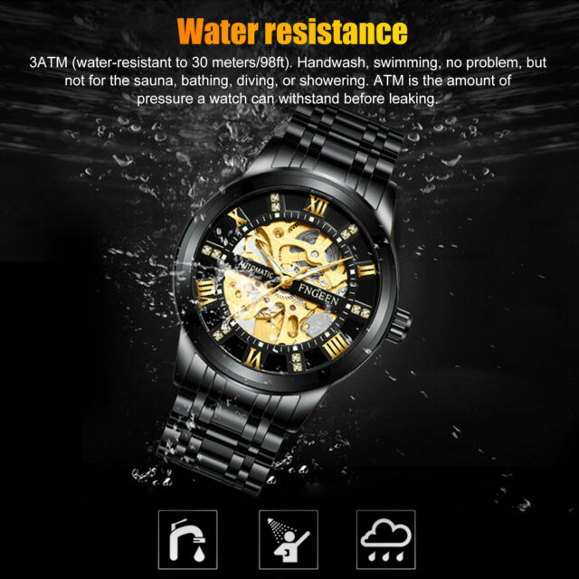 Waterproof Men's Luxury Automatic Mechanical Classic Stainless Steel Wristwatch