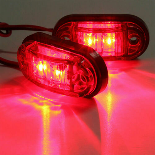 5x Amber+ 5x Red LED Car Truck Trailer RV Oval 2.5" Side Clearance Marker Lights