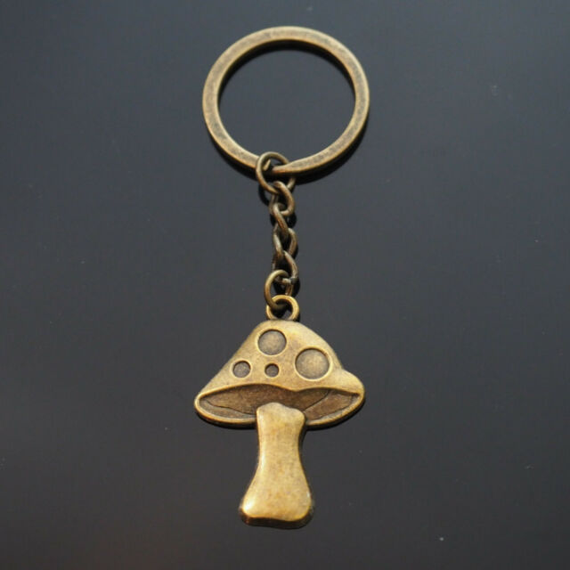 Mushroom Cute Cartoon Fantasy Charm Keychain Key Chain Love Gift - Brown Bronze