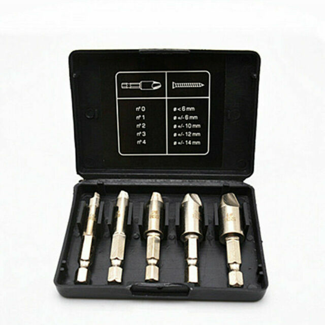 5Pcs Damaged Screw Extractor Remove Set Screws Bolt Extract Drill Bit Tool