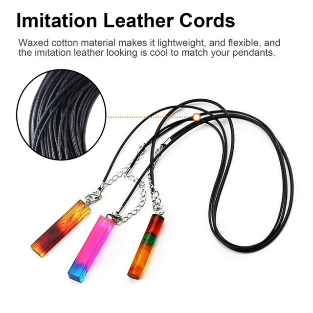 50PCS 18" Necklace Leather Cord Chain Braided Rope for Jewelry Making w/ Clasps