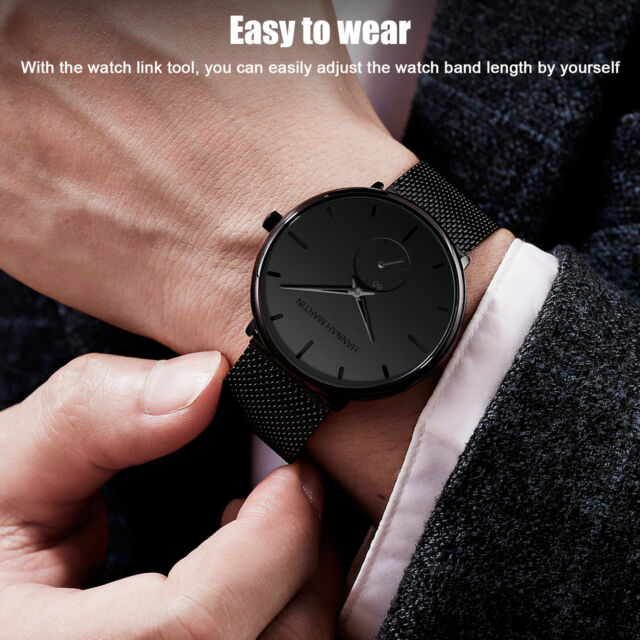 Men Quartz Watch Relojes De Hombre Minimalist Ultra Thin Stainless Steel Watches