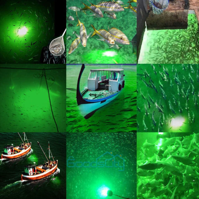 500000Lumens 12V 120 LED Green Underwater Fishing Light Lamp Fish Attract