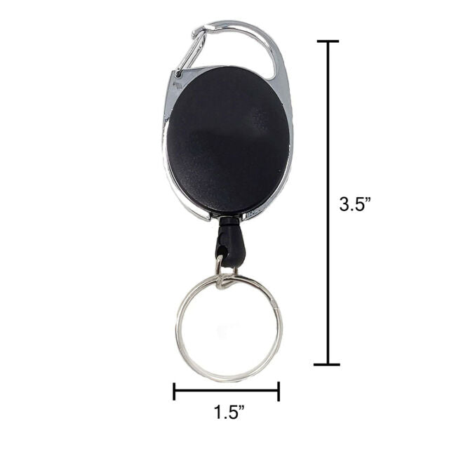 4pk Retractable Key Chain and Badge Holder Reel Clip Carabiner Lanyard 25 Inches