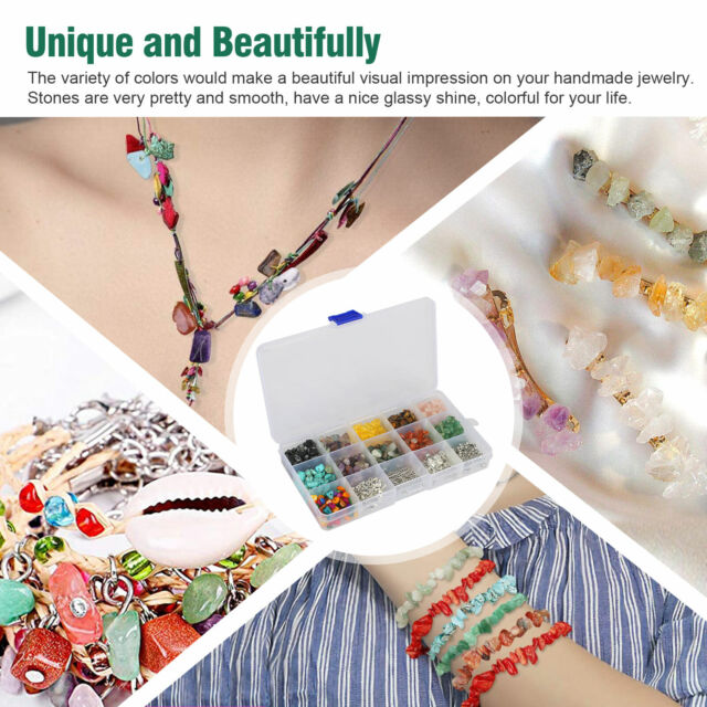 933X DIY Irregular Chips Stone Bead Bracelet Necklace Natural Jewelry Making Kit