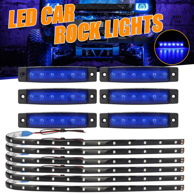 12Pcs Blue LED Rock Strip Underbody Wheel Light for Offroad Truck Boat Car ATV