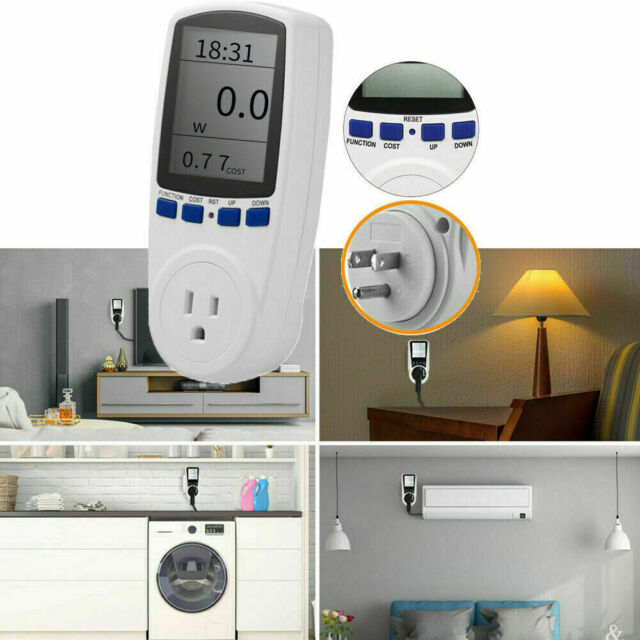 LCD Power Meter Consumption Energy Analyzer  Watt Amps Volt Electricity Monitor