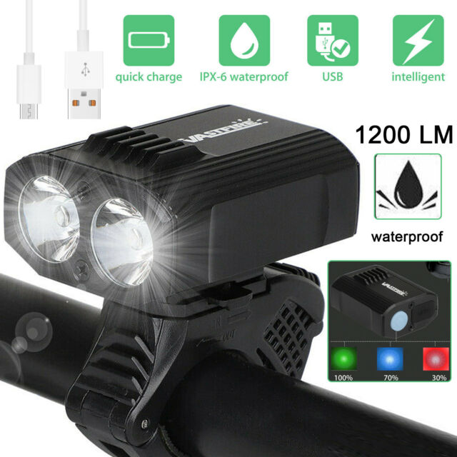 1200Lm LED Bicycle Headlight Mountain Bike Front Lamp Light Rechargeable 5 Modes