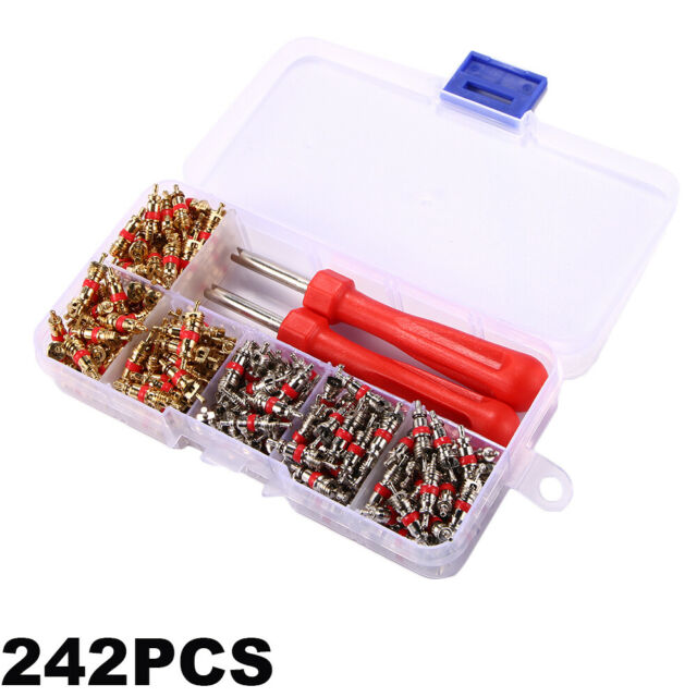 Quality 242pcs R134A Valve Cores + Remover Tool Kit For Car A/C Air Conditioning