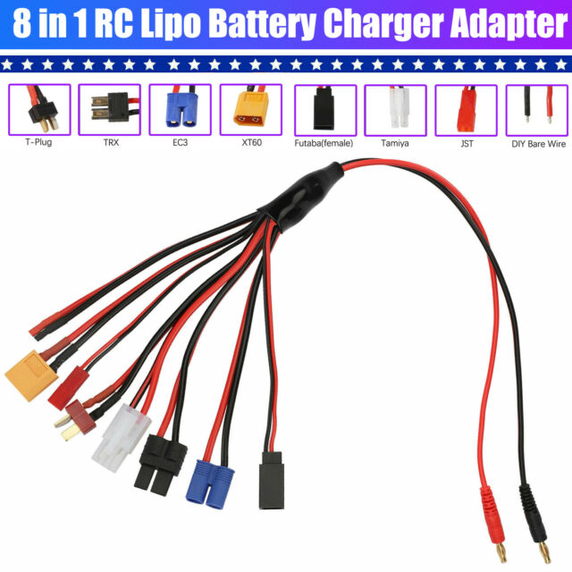 8 IN 1 RC Lipo Battery Charging Multi Charger Plug Connector Adapter Lead Cable