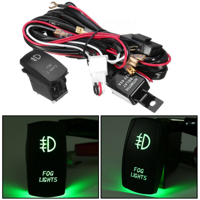 Universal Wiring Kit LED Fog Light Driving Lamp Wiring Harness Fuse Switch Relay