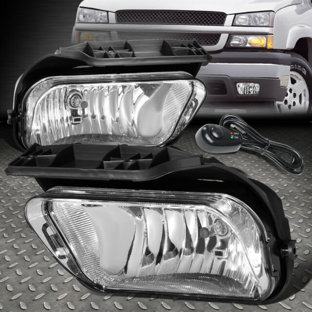 For 02-06 Chevy avalanche Silverado clear lens bumper fog light lamps w/switch